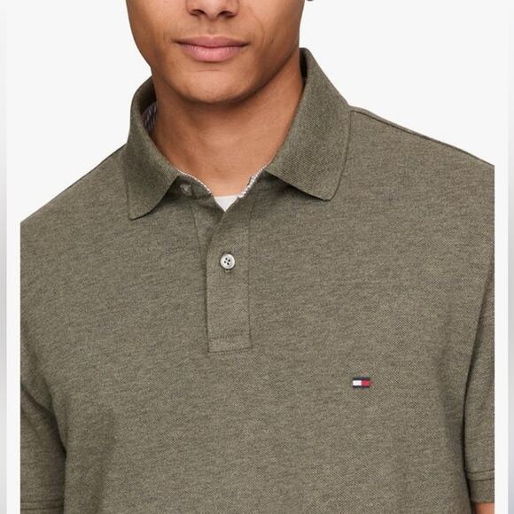 Tommy Hilfiger Short Sleeve Polo Shirt Size S Olive Green - Picture 2 of 11